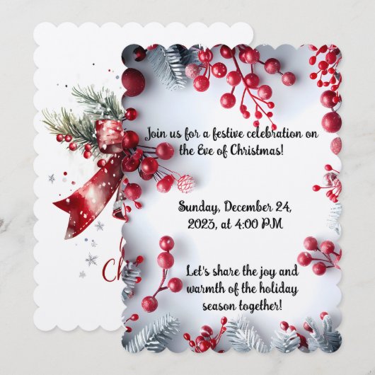 Invitation de Noël Elegant (Devant / Derrière)