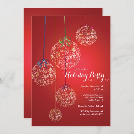 Invitation de Noël élégante (Devant / Derrière)