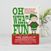 Invitation de Noël Elf Échange de cadeaux (Debout devant)