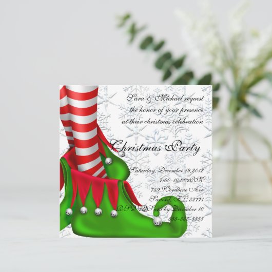 invitation de noël elf shoe (Debout devant)