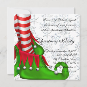 invitation de noël elf shoe