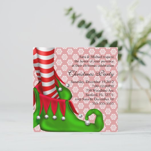 invitation de noël elf shoe (Debout devant)