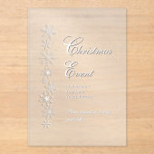 Invitation de Noël en acrylique flocon de neige gi (Recto)