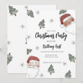 Invitation de Noël en aquarelle (Devant / Derrière)