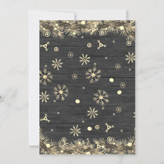Invitation de Noël en bois doré laide (Dos)