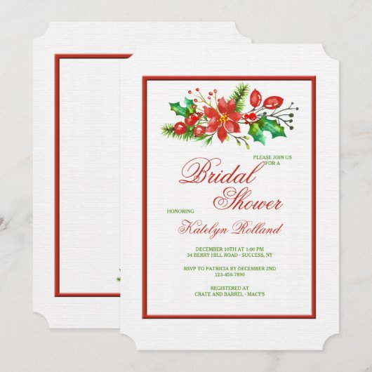 Invitation de Noël en guirlande (Devant / Derrière)