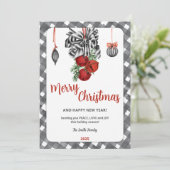 Invitation de Noël en noir et blanc (Debout devant)
