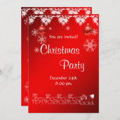 Invitation de Noël en rouge (Devant / Derrière)