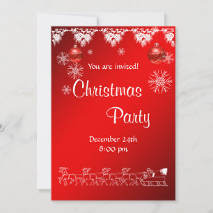 Invitation de Noël en rouge