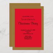 Invitation de Noël encadrée d'or (Devant / Derrière)