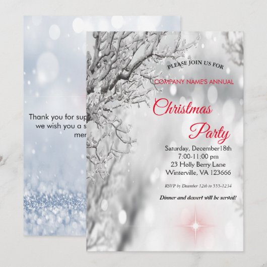 Invitation de Noël festive élégante (Devant / Derrière)