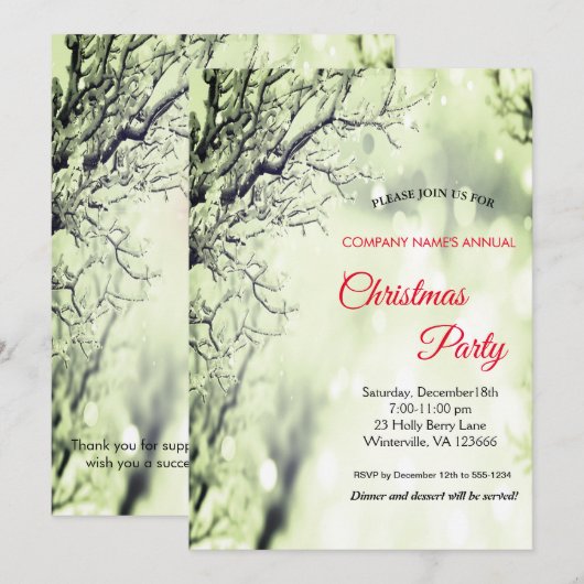 Invitation de Noël festive élégante (Devant / Derrière)