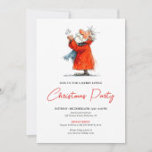 Invitation de Noël festive et drôle de Père Noël p (Devant)