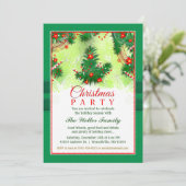 Invitation de Noël - Festive Party Rouge & Vert (Debout devant)