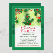Invitation de Noël - Festive Party Rouge & Vert (Devant / Derrière)