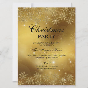 Invitation de Noël Fête de fin d'année Paillettes 
