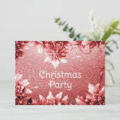 Invitation de Noël Feuille Rouge (Debout devant)