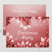 Invitation de Noël Feuille Rouge (Devant / Derrière)