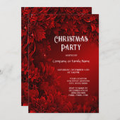 Invitation de Noël Floral Feuille (Devant / Derrière)