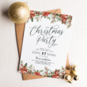 Invitation de Noël Floral Rouge moderne