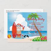 Invitation de Noël Funny Beach (Devant / Derrière)