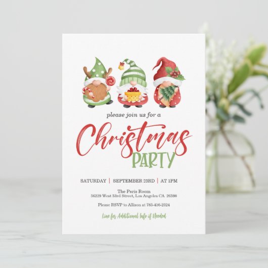 Invitation de Noël Gnome (Debout devant)