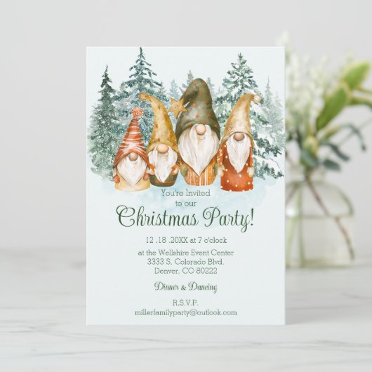 Invitation de Noël Gnome (Debout devant)