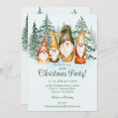 Invitation de Noël Gnome (Devant / Derrière)