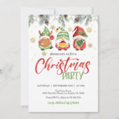 Invitation de Noël Gnome - Frontière (Devant)