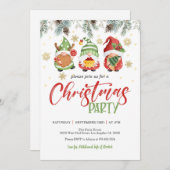 Invitation de Noël Gnome - Frontière (Devant / Derrière)
