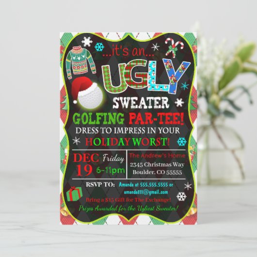 Invitation de Noël Golf Party (Debout devant)