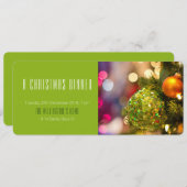Invitation de Noël Green Bauble (Devant / Derrière)