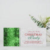 Invitation de Noël Green Disco Parties scintillant (Debout devant)