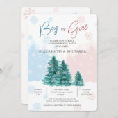 Invitation de Noël hiver Genre Revele Fête (Devant / Derrière)