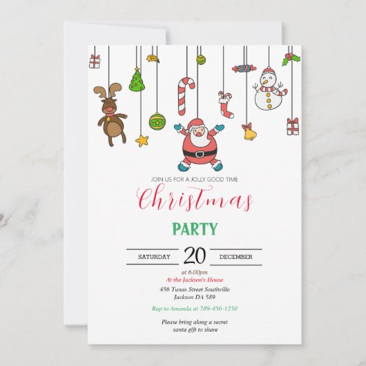 Invitation de Noël imprimable moderne  (Devant)