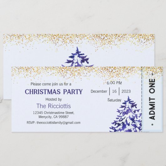 Invitation de Noël, Invitation de Noël (Devant / Derrière)