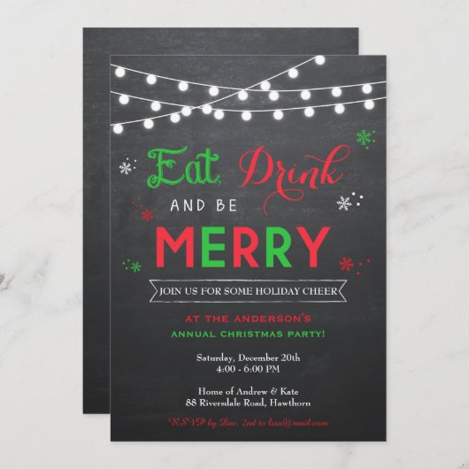 Invitation de Noël / Invitation de vacances (Devant / Derrière)