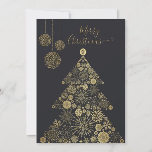 Invitation de Noël | Invitation d'or (Dos)