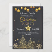 Invitation de Noël | Invitation dorée (Devant)