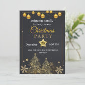 Invitation de Noël | Invitation dorée (Debout devant)