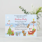 Invitation de Noël Jeu d'enfants Snowman Père Noël (Debout devant)