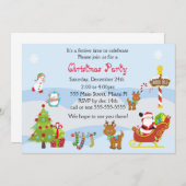 Invitation de Noël Jeu d'enfants Snowman Père Noël (Devant / Derrière)