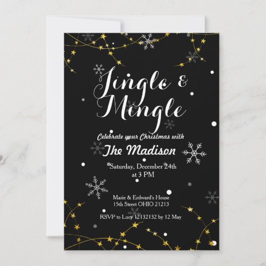 Invitation de Noël Jingle et Mingle (Devant)