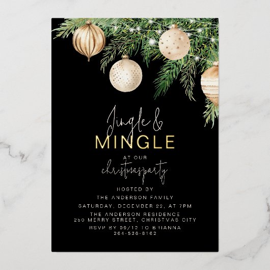Invitation de Noël Jingle & Mingle (Recto)