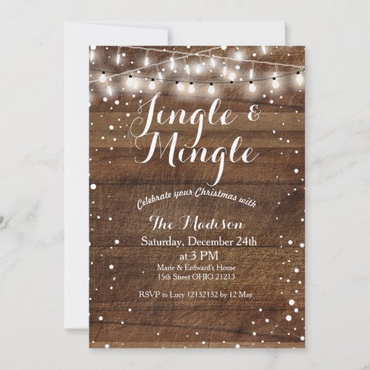 Invitation de Noël Jingle & Mingle (Devant)