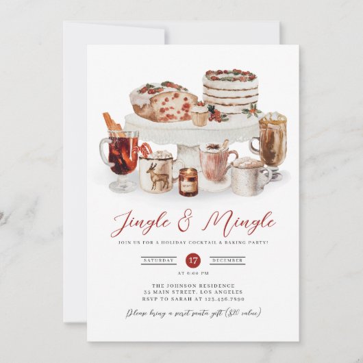 Invitation de Noël Jingle & Mingle (Devant)