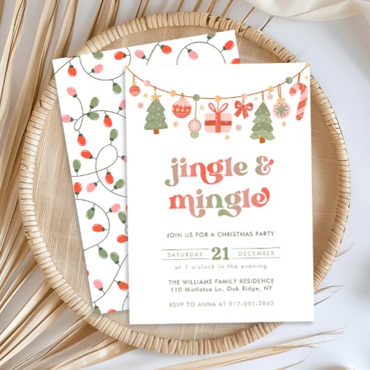 Invitation de Noël Jingle & Mingle