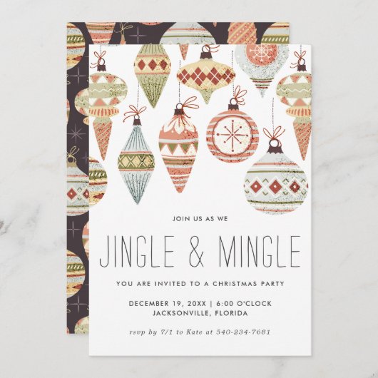 Invitation de Noël Jingle & Mingle (Devant / Derrière)
