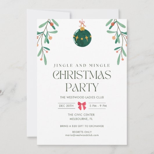 Invitation de Noël Jingle Mingle (Devant)