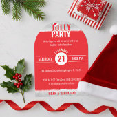Invitation de Noël Jolly Rouge et Blanc